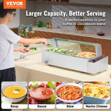 VEVOR Commercial Electric Food Warmer Countertop Buffet 3*8Qt with Glass Shield V952-SYSPBWQ312FSFY1YSV3