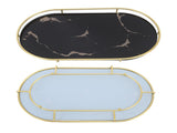 Bathroom Storage Tray Light Luxury Decorative Golden Texture Oval Bathroom Organiser Tray for Soap V1294-YM0710-3112230084612