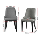 Artiss Dining Chairs Set of 2 Linen Fabric Grey BA-TW-V17-DIN5901-GYX2