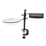 Deck Bird Feeders with Mesh Tray Detachable Adjustable Clamp Rail Bird Bath Balcony Porch Feeder for V1294-YM0901-3111240176011