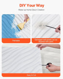 VEVOR 3D Wall Panels 12-Pack 50 x 50 cm PVC 2.97 m² Coverage Wave Matte White V952-PVC3DQBXDYSJMJDM0V0