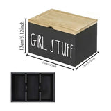 Bathroom Tampon Organizer with Lid Feminine Hygiene Storage Case for Pads & Tampons Compact & V1369-AZ3-W-15056