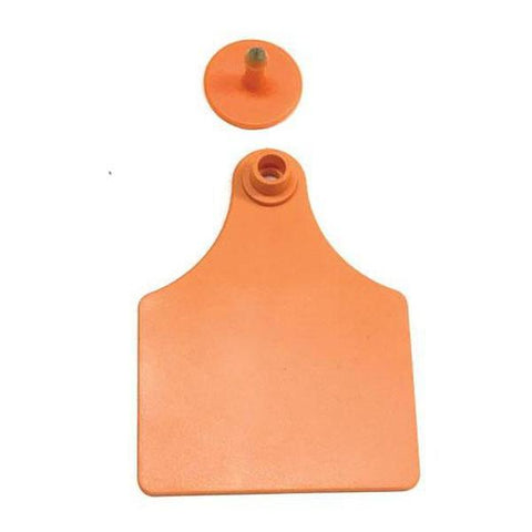 100x Cattle Ear Tags 7x10cm Set - Large Orange Blank Cow Sheep Livestock Label V238-SUPDZ-21895243202640