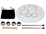 6in Tongue Drum 8Tones Ethereal Hand Pan Drums with Drumstick Percussion InstrumentWhite V1294-YM0721-3117200192313