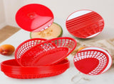 50 Pack Fast Food Baskets, Plastic Fast Food Restaurant Baskets, Bread Fry Baskets Serving Tray for V1192-AZ-W-10338
