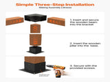 Pergola Bracket Kit, 4x4 Inch , 4 Pcs 3-Way Heavy Duty Corner Bracket V952-LPJJTZST8PCSB815I002V0