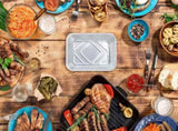 144x Aluminium Disposable Foil Food Container Trays Pans w/ Lids Covers Bulk 22cm*15cm*4.5cm V563-AF2215-6L-24PK