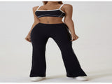 Pink Flared Leggings & Sports Bra Set - Breathable & Stretchy Activewear for Yoga, Running & Gym V888-ELOSUNG20094