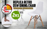 2X Retro Dining Cafe Chair DSW WHITE V274-FT-PP623-WH2