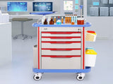 5 Tiers Lab Carts, Lab Utility Cart with 5 Drawers & 4 Silent Wheels, Mobile Medical Cart with PP V952-SYSTCECKFLS4VNN2DV3