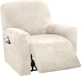 Velvet Stretch Recliner Couch Covers 4-Pieces Style Recliner Chair Covers Recliner Cover for V1258-DP02-F-628