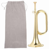 Small Trumpet Bugle Brass Golden Horn Simple Beginner Wind Instrument for School Band Child V1370-AZ4-10239