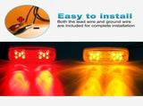 14x Trailer RV Marker LED Light Double Bullseye 10 Diodes Clearance Light Red/Amber,Double Bubble V1192-AZ-W-3886