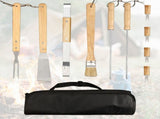 10PCS Grilling Tool Set Stainless Steel with Wood Handle Grill Utensils for Picnic Barbecue V1294-YM0703-3111230013311