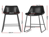 Artiss Bar Stools Kitchen Counter Barstools Leather Metal Chairs Black x2 BA-TW-8068-BKX2
