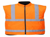 Portwest Hi-Vis Safety Workwear Waterproof Rain Jacket Coat 5-in-1 Two Tone - Orange/Navy V563-S766-ORG-NVY-M