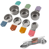 Stainless Steel Measuring Cups and Spoons Set with Leveler V1263-JX-8153