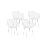 Gardeon 4PC Outdoor Dining Chairs PP Lounge Chair Patio Furniture Garden White ODF-CHAIR-PP130-WH-4X