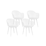 Gardeon 4PC Outdoor Dining Chairs PP Lounge Chair Patio Furniture Garden White ODF-CHAIR-PP130-WH-4X