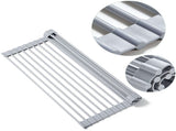 Foldable Stainless Steel Dish Rack, Silver V1237-ZY-506-0406
