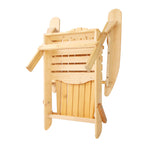 Gardeon 3PC Adirondack Outdoor Table and Chairs Wooden Foldable Beach Chair Natural FF-BEACH-SET-3NTL