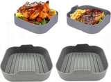 Airfryer accessories - Silicone baking dish - 2 pieces - Hot air fryer - Baking tins - Baking paper V1188-NK-BOL-166