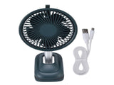 Clip On Fan 360 Degrees Adjustment Clip On USB Charging 3 Speed Modes Strong Airflow Sturdy Clamp V1294-YM0523-3113220043313