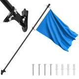 74.61inch Metal Flag Pole Kit, 5 Section Threaded Metal Flagpole, 360 Degree Rotating Rings, for V1369-AZ3-W-12265