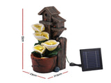 Gardeon Solar Fountains Water Features 4-Tier Cascading Flower Bowls 55cm FOUNT-A-FLOWER-BR
