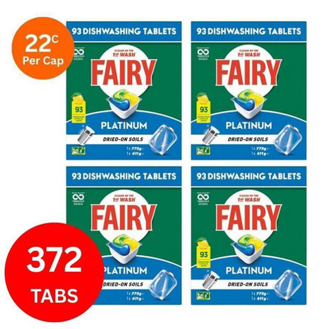 Fairy Platinum x 372 Lemon Dishwasher Tablets FAIRY-21183554X4
