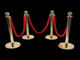 4 x Queue Barriers 3 Ropes Exhibition Crowd Control Bollards V63-844481