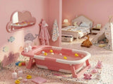 CARLA HOME Foldable Baby Bath Tub with Collapsible Toddler - Pink V178-36509