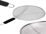 Stainless Steel Grease Splatter Guard, Large Fine Mesh Splatter Screen with Comfort Handle for V1258-DP02-F-410