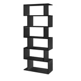 Artiss Bookshelf 6 Tiers - RIVA Black FURNI-DIS-6T-BK