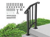 Handrails for Outdoor Steps, 1-2 Step Stair Hand Rail Kit, Transitional Carbon Steel Railings with V952-BPXGMDZLSLZFZ28P2V0
