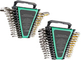Combination Wrench Set 24 PCS SAE 1/4" - 7/8" Metric 8-19mm Organizer Rack V952-ZXBSTZGDK24PU44S3V0