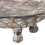 Handcarved Footed Oval Bowl 40x25cm V637-33804BWL