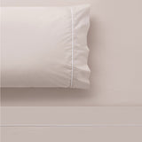 Accessorize White/Natural Piped Hotel Deluxe Cotton Sheet Set King V442-HIN-SHEETS-HOTELPIPED-WHITENATURAL-KI