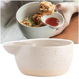 Chip & Dip Set,Retro Ceramic Chip and Dip Bowl Set 5.77", Double Compartment Serving Bowl for V1366-AZ2-W-20755