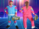 80s Fashion Height Shell Jacket Costume, 80s Fancy Dress Men Women with Headband Bracelet, 1980s V1237-ZY-203-2163