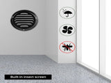 4" Black Soffit Vent Cover with Screen Mesh, 10 Pack Round Metal Air Vent Louver, 5-11/16" Diameter V1258-DP02-C-2144