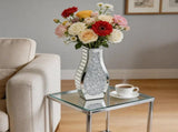 Silver Crushed Diamond Flower Vase Mirrored Glass Decorative Table Vase for Home Wedding V767-HP-ZZ2283