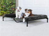 Large Oversized Raised Dog Bed with Cooling Bolster Lounger V767-P-XD128-GY-LG1