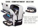 Travel Backpack Multi-Functional Backpack Convertible Backpack Shoe Compartment - Green - Size M V1347-127-09392-GRN-M