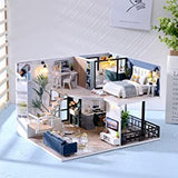Dollhouse Miniature with Furniture Kit Plus Dust Proof and Music Movement - Cozy time V178-13264