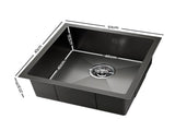 Cefito Kitchen Sink 51X45CM Stainless Steel Basin Single Bowl Black SINK-BLACK-5145