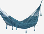 Outdoor undercover cotton Mayan Legacy hammock with hand crocheted tassels King Size Bondi V97-TDKBONDI