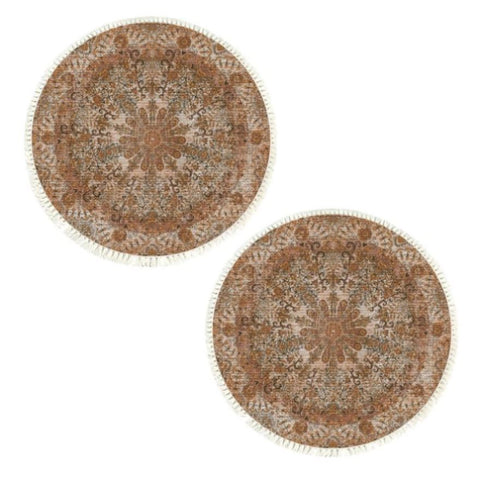 SOGA 2X 120cm Mandala Pattern Circle Area Rugs for Living Room Lounge, Anti-slip Doormat, Home Decor CARPETYH24X2