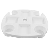 Beach Umbrella Table Tray White Round Umbrella Tray with 4 Cup Holder for Snack Drink V1294-YM0716-3111220184211