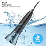 Black Advanced Portable Water Flosser - Rechargeable Oral Irrigator, IPX7 Waterproof, 4 Cleaning V888-ELOSUNG27408